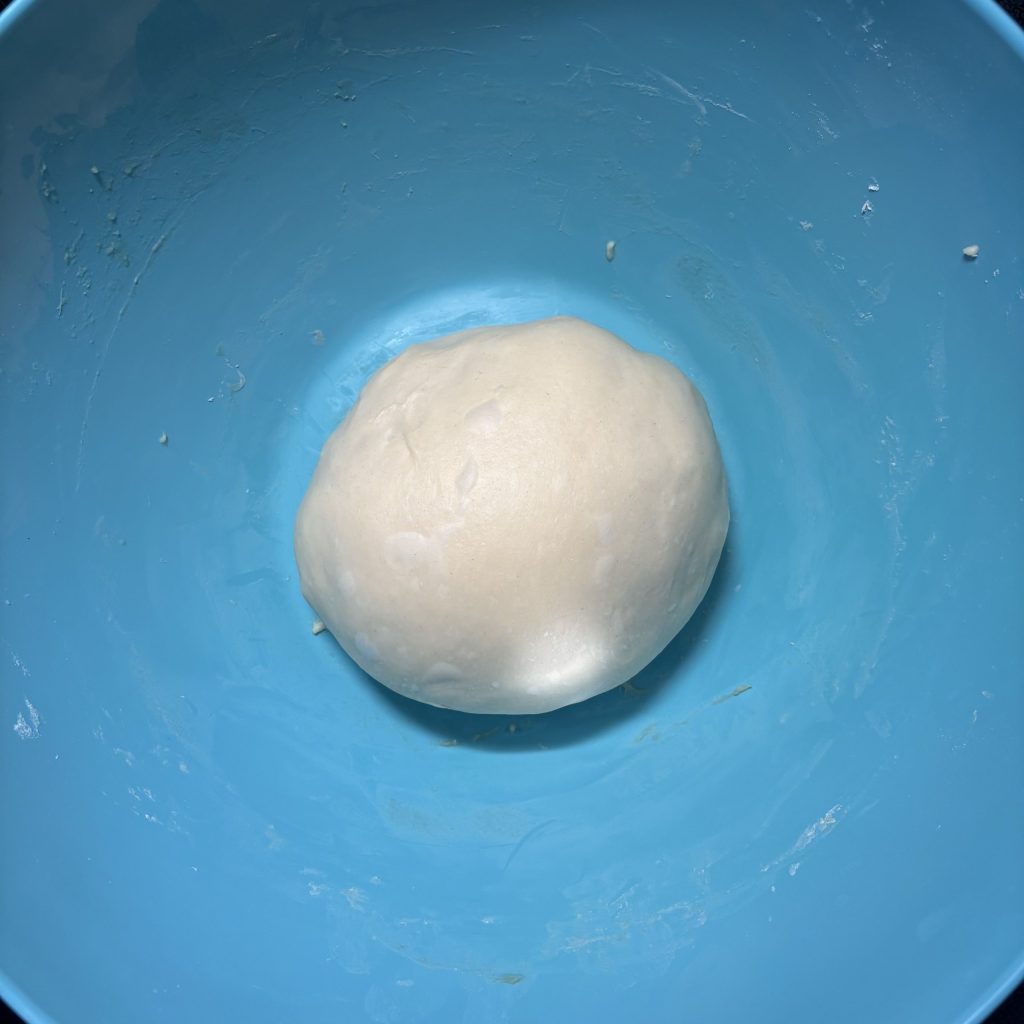 Sauerteig Burger Buns Teig nach dem dehnen und falten.
