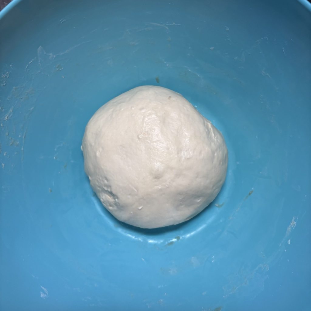 Sauerteig Burger Buns Teig nach der Stockgare.