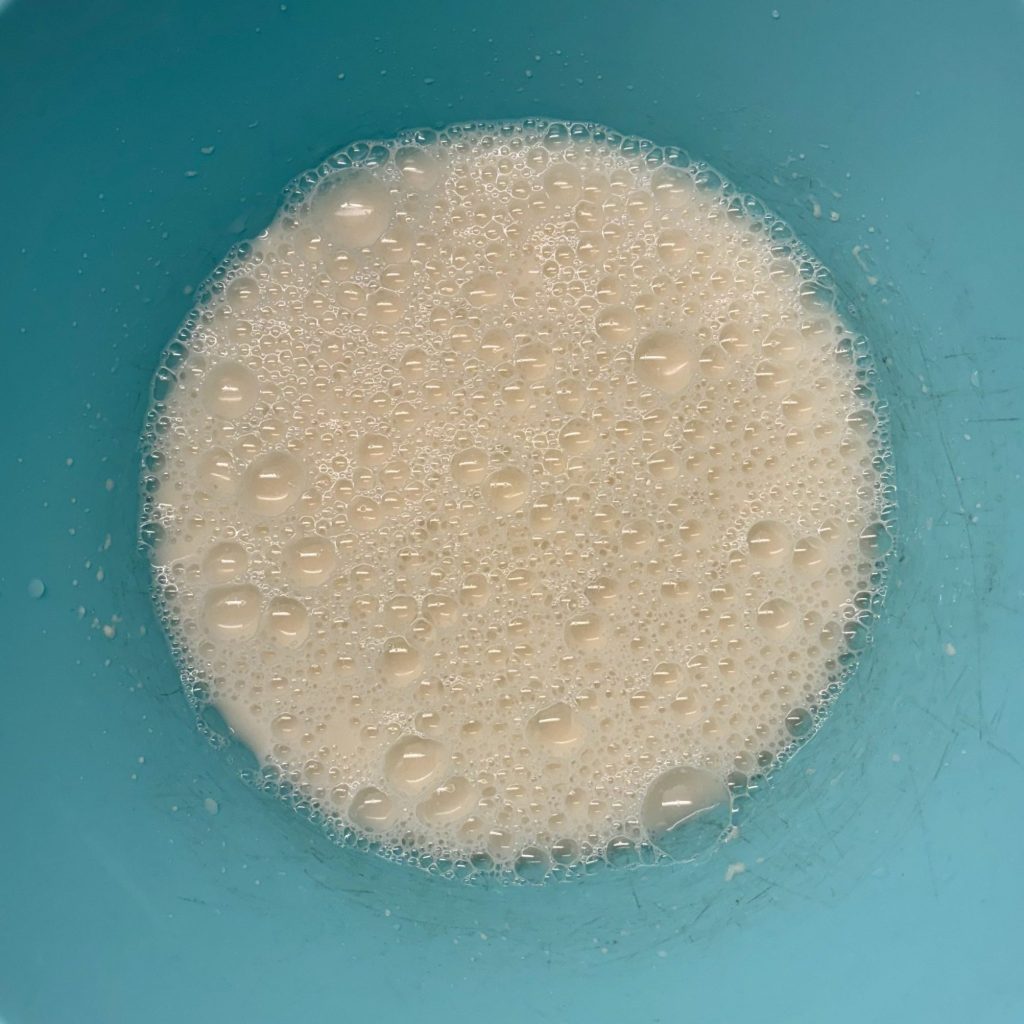 Starte und Wasser vermischt für Sauerteig Fladenbrot