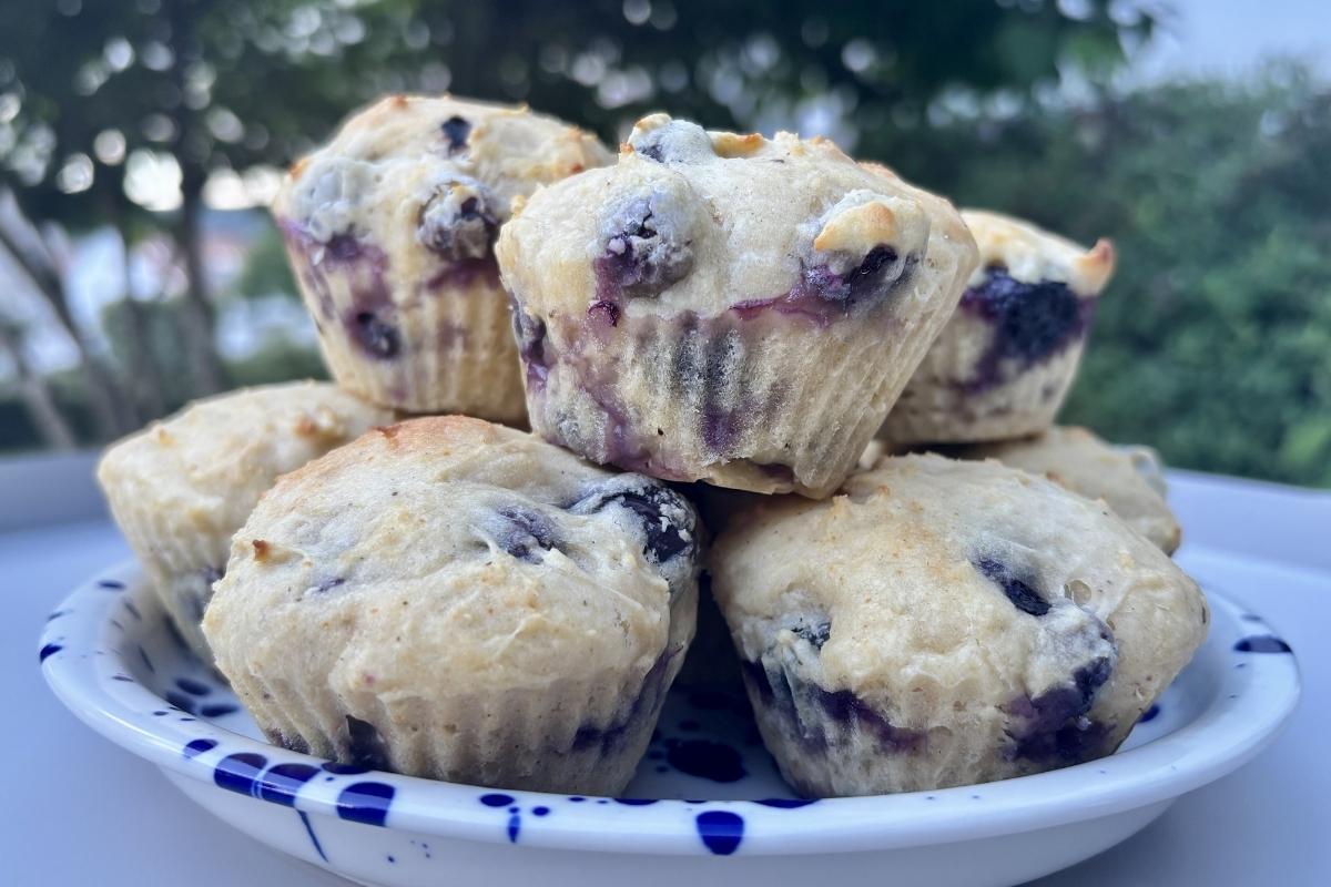 Sauerteig Blaubeer Muffins mit Sauerteigresten